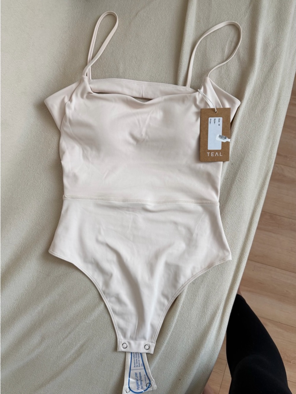 Teal Women's Cream Sculpting Bodysuit with Adjustable Straps